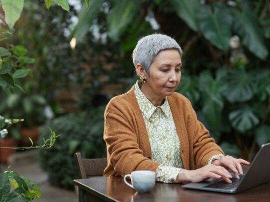 older woman on computer